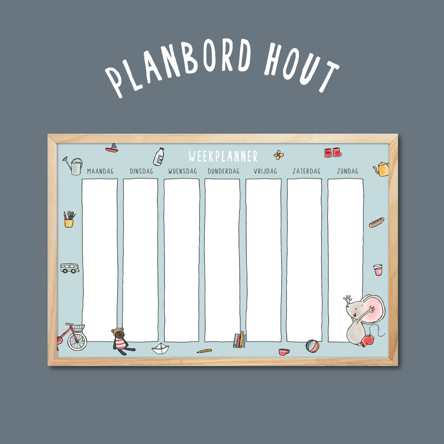 Weekplanner Magneetbord Hout Thuis Bij Muis